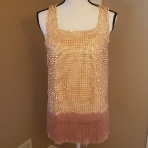 NEW sequined top with fringe